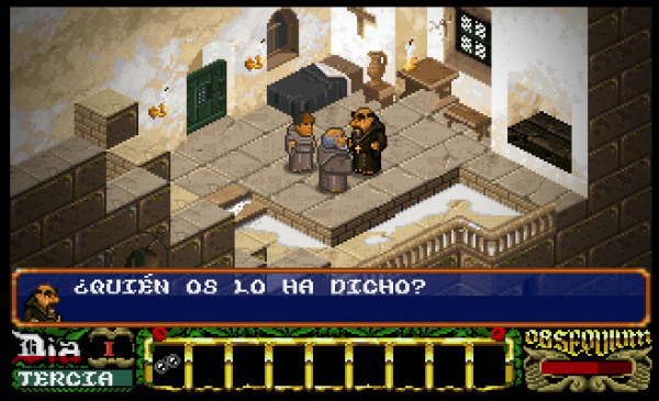 Una pantalla del nuevo juego La Abadía del Crimen Extensum